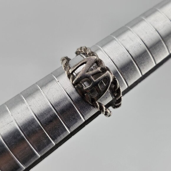 Narcotics Anonymous Sterling Silver Rope Ring  925 NA Size 6.25 Tapered Sober - Picture 1 of 9